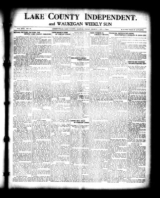 Lake County Independent and Waukegan Weekly Sun, 5 Mar 1909