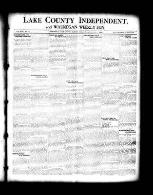 Lake County Independent and Waukegan Weekly Sun, 12 Mar 1909