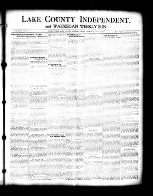 Lake County Independent and Waukegan Weekly Sun, 19 Mar 1909