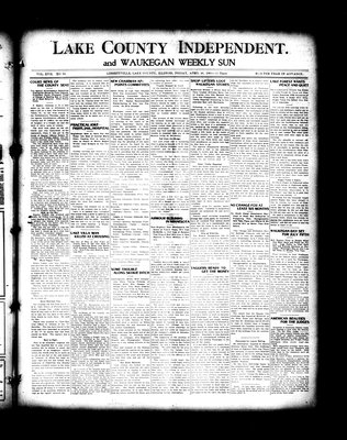 Lake County Independent and Waukegan Weekly Sun, 30 Apr 1909