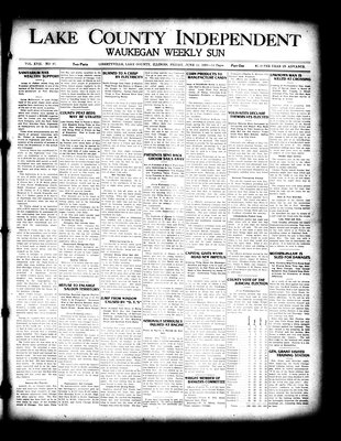 Lake County Independent and Waukegan Weekly Sun, 11 Jun 1909