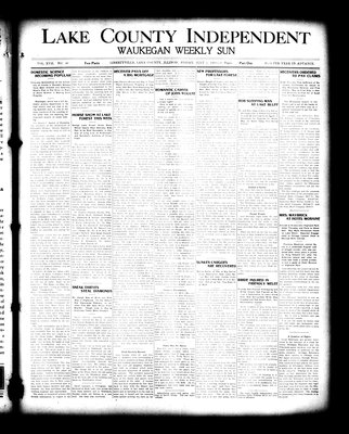 Lake County Independent and Waukegan Weekly Sun, 2 Jul 1909