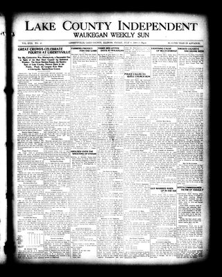 Lake County Independent and Waukegan Weekly Sun, 9 Jul 1909