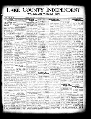 Lake County Independent and Waukegan Weekly Sun, 23 Jul 1909