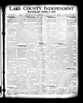 Lake County Independent and Waukegan Weekly Sun, 13 Aug 1909