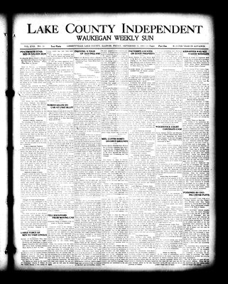 Lake County Independent and Waukegan Weekly Sun, 17 Sep 1909