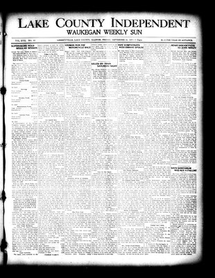 Lake County Independent and Waukegan Weekly Sun, 24 Sep 1909