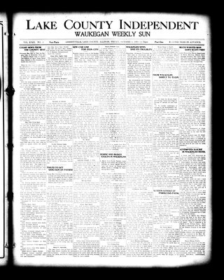 Lake County Independent and Waukegan Weekly Sun, 8 Oct 1909