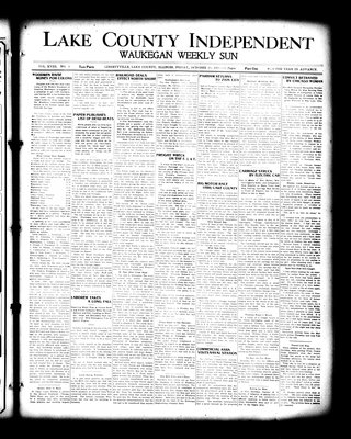 Lake County Independent and Waukegan Weekly Sun, 29 Oct 1909