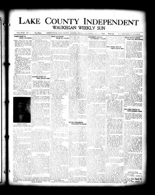 Lake County Independent and Waukegan Weekly Sun, 5 Nov 1909