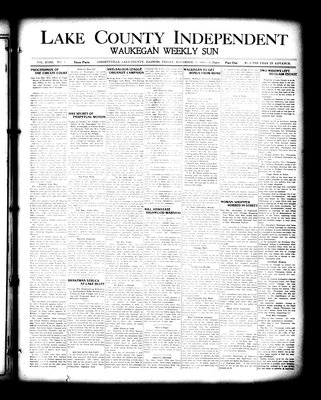 Lake County Independent and Waukegan Weekly Sun, 19 Nov 1909