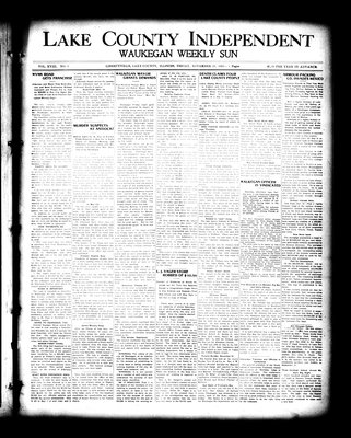 Lake County Independent and Waukegan Weekly Sun, 26 Nov 1909