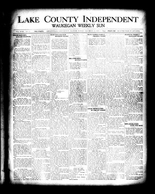 Lake County Independent and Waukegan Weekly Sun, 10 Dec 1909