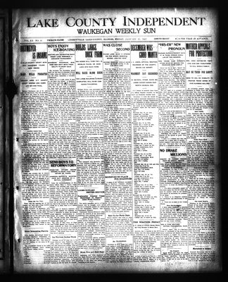 Lake County Independent and Waukegan Weekly Sun, 12 Jan 1912