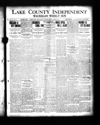 Lake County Independent and Waukegan Weekly Sun, 5 Apr 1912