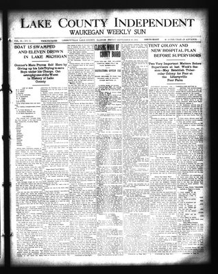 Lake County Independent and Waukegan Weekly Sun, 20 Sep 1912