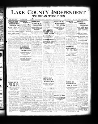 Lake County Independent and Waukegan Weekly Sun, 15 Aug 1913