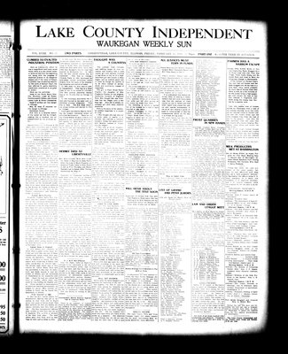 Lake County Independent and Waukegan Weekly Sun, 18 Feb 1910