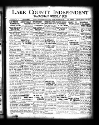 Lake County Independent and Waukegan Weekly Sun, 22 Oct 1915