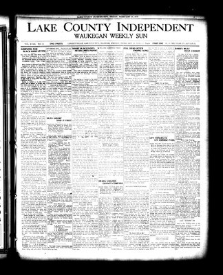 Lake County Independent and Waukegan Weekly Sun, 25 Feb 1910