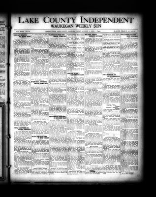 Lake County Independent and Waukegan Weekly Sun, 12 Aug 1910