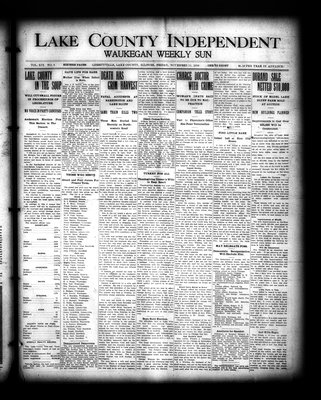 Lake County Independent and Waukegan Weekly Sun, 18 Nov 1910