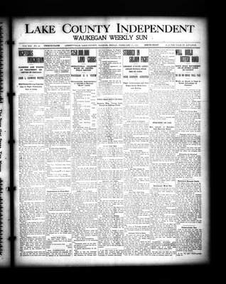 Lake County Independent and Waukegan Weekly Sun, 10 Feb 1911