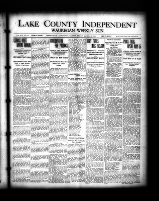 Lake County Independent and Waukegan Weekly Sun, 24 Mar 1911