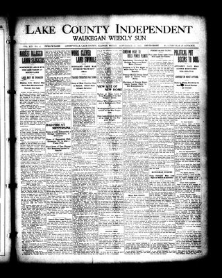 Lake County Independent and Waukegan Weekly Sun, 22 Sep 1911