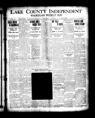 Lake County Independent and Waukegan Weekly Sun, 29 Sep 1911