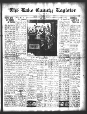 Lake County Register (1922), 1 Nov 1922