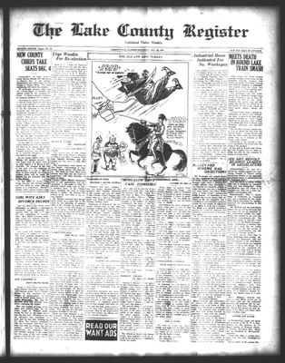 Lake County Register (1922), 25 Nov 1922