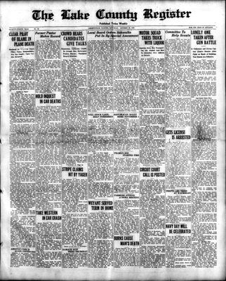 Lake County Register (1922), 20 Oct 1928