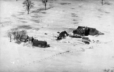 Vue aérienne de la ferme Maisonneuve