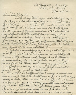 Letter from Jack C. Armstrong to Eliza J. Padginton