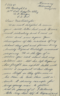 Letter from Pte. C.A. Burleigh to Eliza J. Padginton