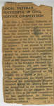 Newspaper clipping associated with letters from Lt. Dan L.S. Dudley to Eliza J. Padginton
