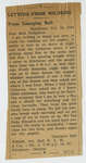 Newspaper clipping of a letter from Georgina Ball to Eliza J. Padginton