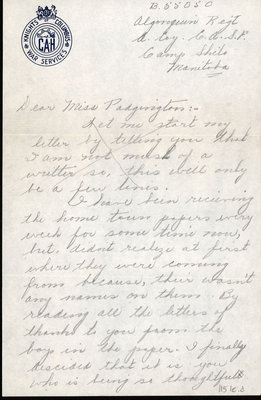 Letter from John McKenzie to Eliza J. Padginton