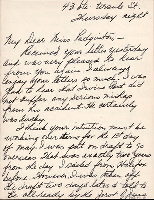 Letter from M. Jean Ludgrove to Eliza J. Padginton