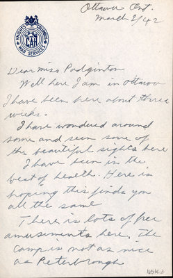 Letter from Arthur N. Smith to Eliza J. Padginton