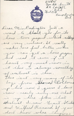 Letter from Robert A. Smith to Eliza J. Padginton