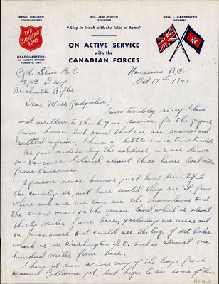 Letter from Cpl. G. C. Shier to Eliza J. Padginton