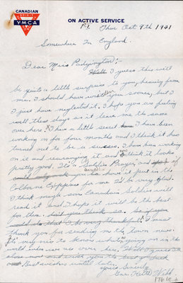 Letter from Keith Webb to Eliza J. Padginton