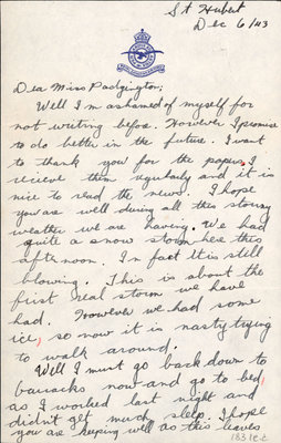 Letter from D. John White to Eliza J. Padginton