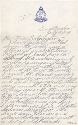 Letter from G. Robert Lindle to Eliza J. Padginton