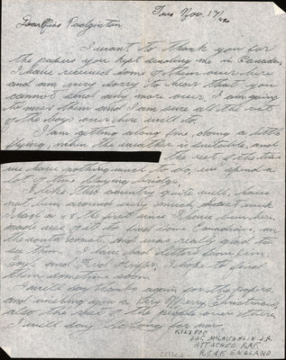 Letter from Sgt. J. R. McLaughlin to Eliza J. Padginton