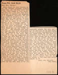 Newspaper clipping associated with letters from Pte. Jock Blyth to Eliza J. Padginton