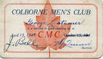 Colborne Men's Club Membership Card