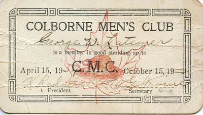 Colborne Men's Club Membership Card